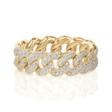 Solid Gold Cuban Link Diamond Ring