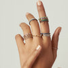 Solid Gold Diamond Petals Stacking Ring