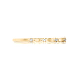 Solid Gold Diamond Petals Stacking Ring