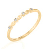 Solid Gold Diamond Petals Stacking Ring