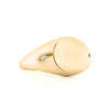 Solid Gold Star Setting Diamond Signet Ring