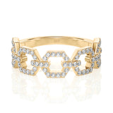 Solid Gold Open Link Diamond Ring