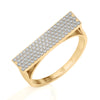 Solid Gold Pave Diamond Signet Bar Ring