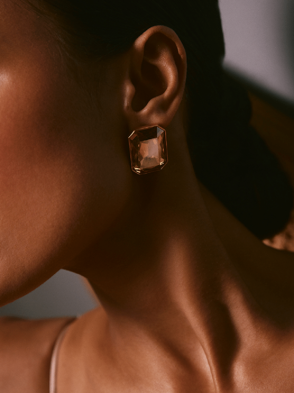 Radiant Gold Crystal Studs