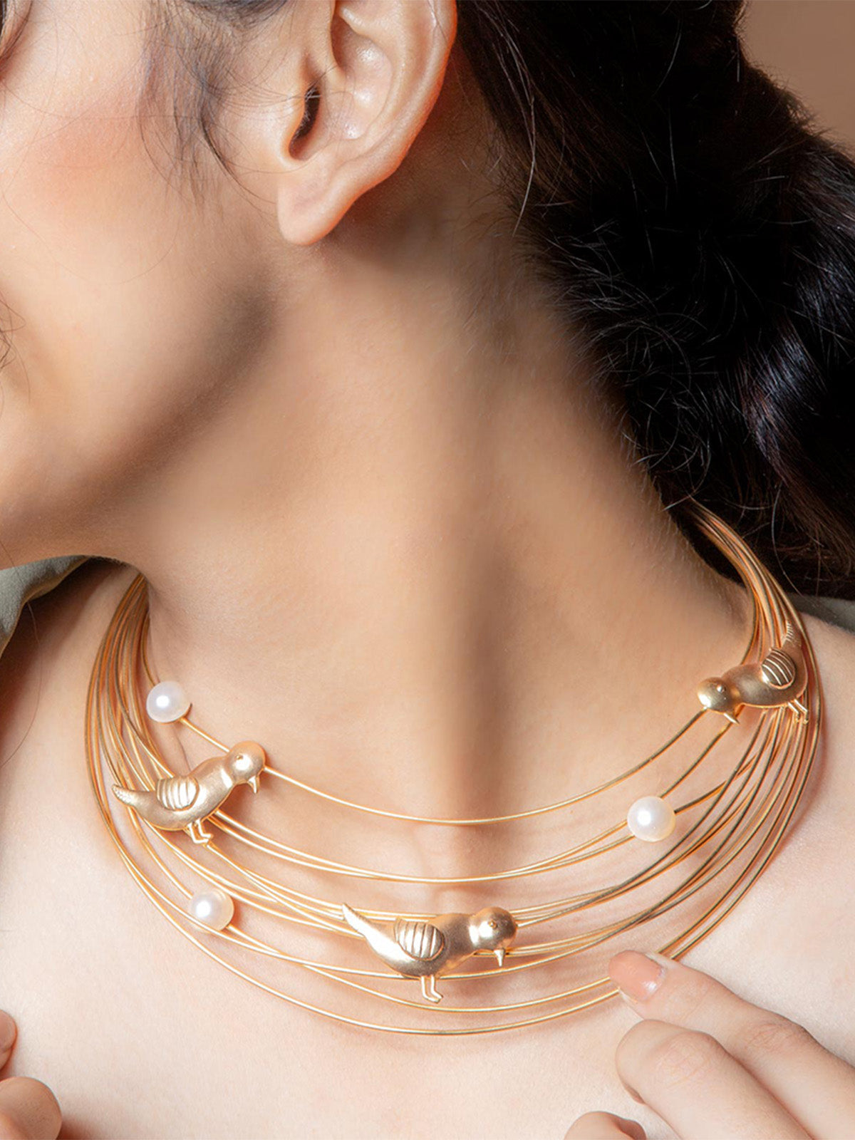 Neena Gupta in Layered Pearl & Gold Necklace