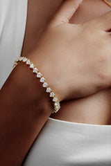 Heart Shaped Solitaire Tennis Bracelet