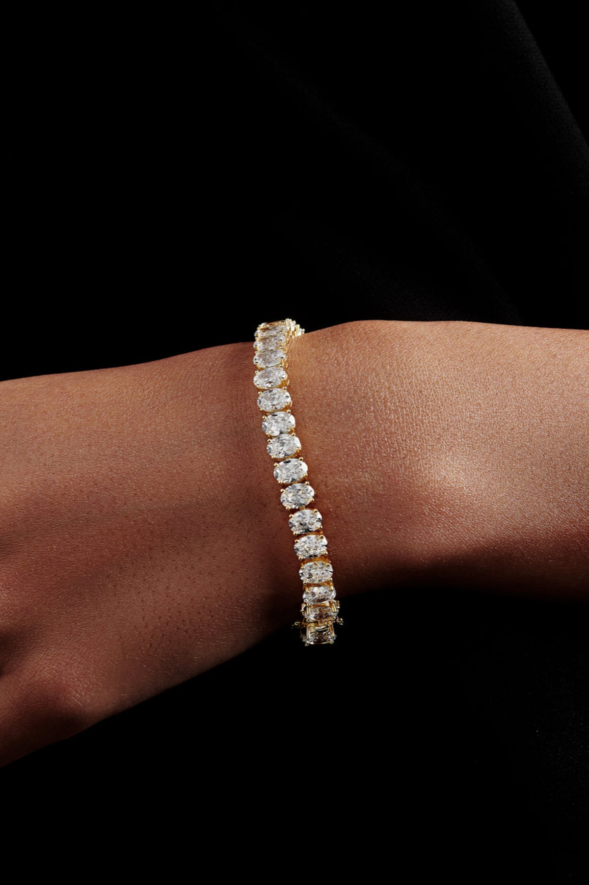 Oval Shaped Solitaire Tennis Bracelet
