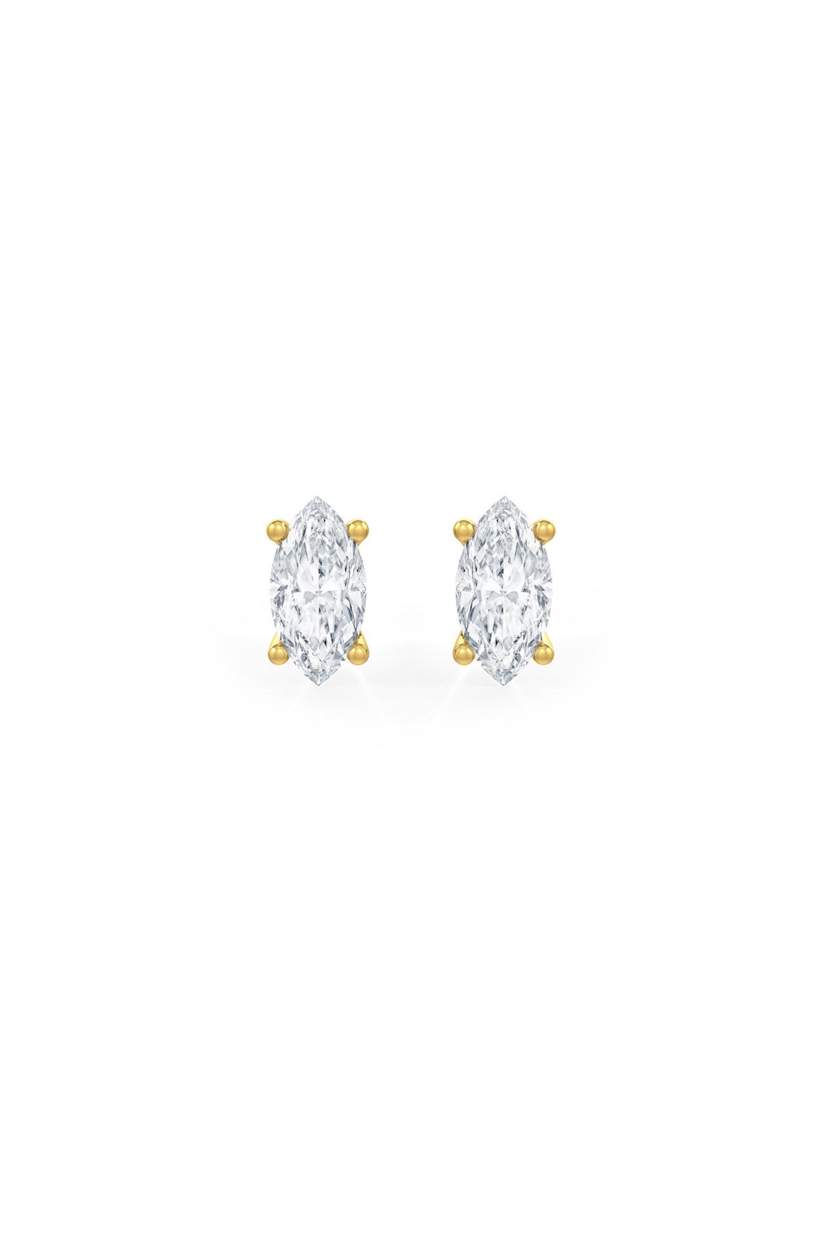 Marquise Shaped Solitaire Stud Earrings
