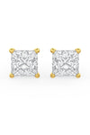 Square Shaped Solitaire Stud Earrings