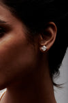 Square Shaped Solitaire Stud Earrings