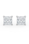 Square Shaped Solitaire Stud Earrings