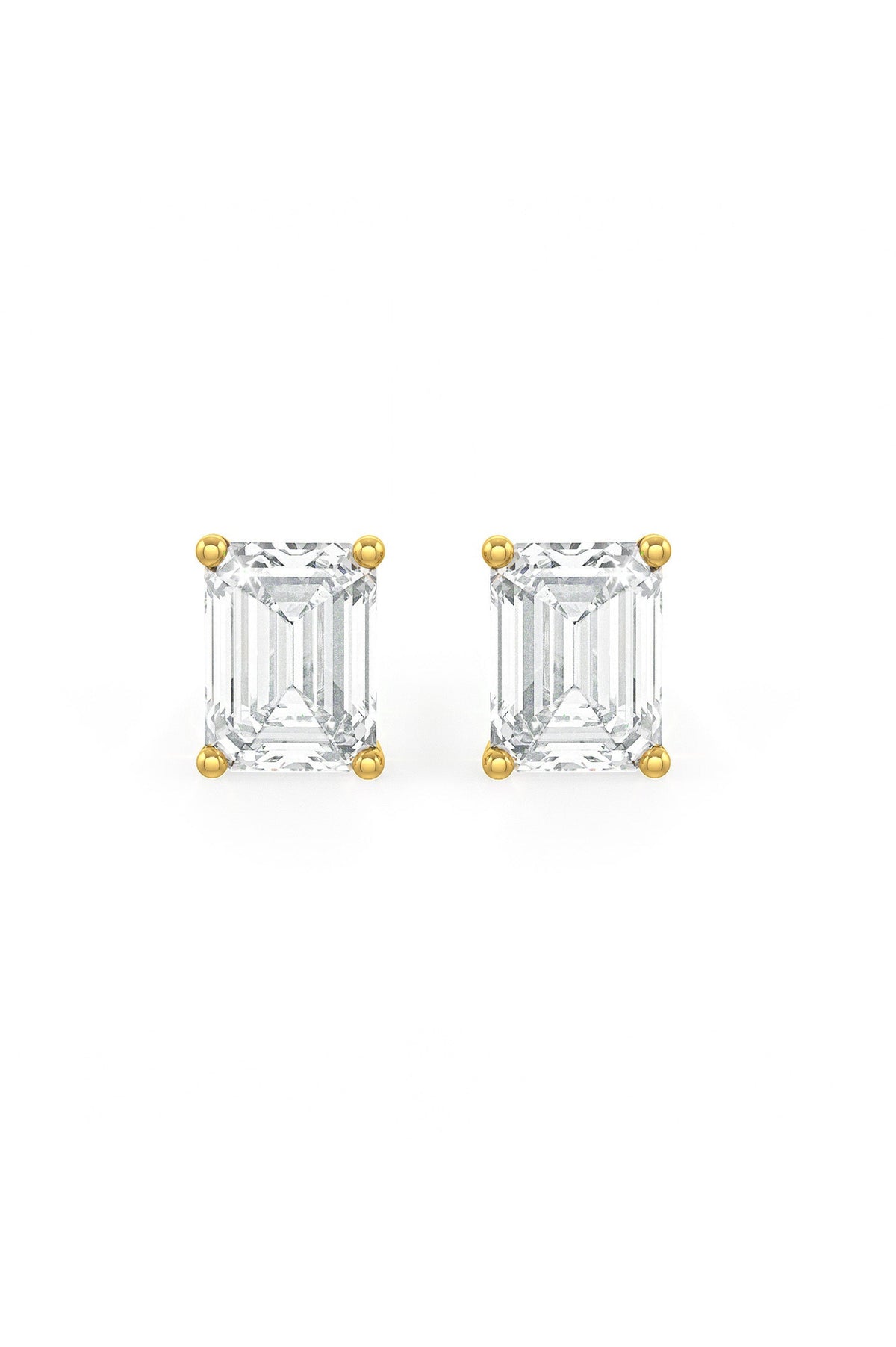 Emerald Cut Solitaire Stud Earrings