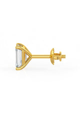 Emerald Cut Solitaire Stud Earrings
