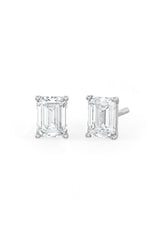Emerald Cut Solitaire Stud Earrings