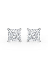 Square Shaped Solitaire Stud Earrings