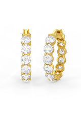 Brilliant Round Shaped Solitaire Hoop Earrings