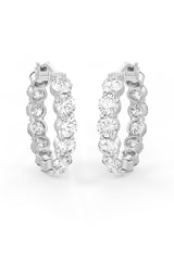Brilliant Round Shaped Solitaire Hoop Earrings