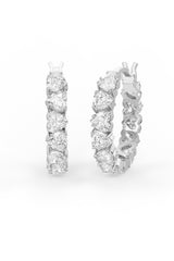 Heart Shaped Solitaire Hoop Earrings