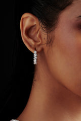 Heart Shaped Solitaire Hoop Earrings