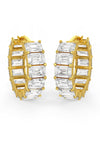 Emerald Cut Solitaire Hoop Earrings