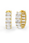 Emerald Cut Solitaire Hoop Earrings