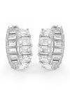 Emerald Cut Solitaire Hoop Earrings