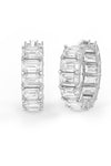 Emerald Cut Solitaire Hoop Earrings