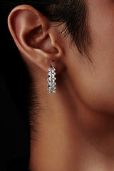 Oval Shaped Solitaire Hoop Earrings