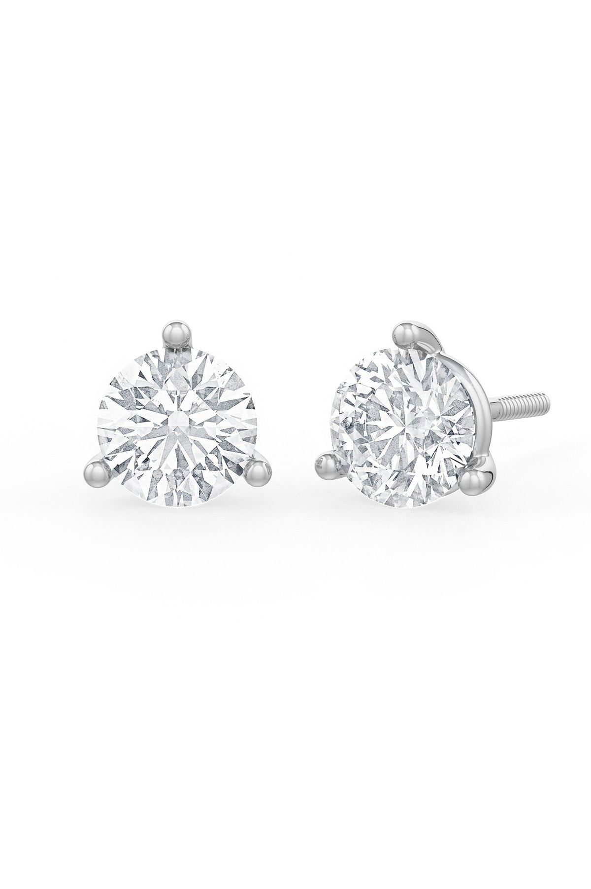 Brilliant Round Shaped Solitaire Stud Earrings