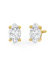 Marquise Shaped Solitaire Stud Earrings