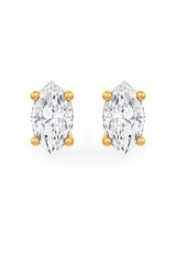 Marquise Shaped Solitaire Stud Earrings
