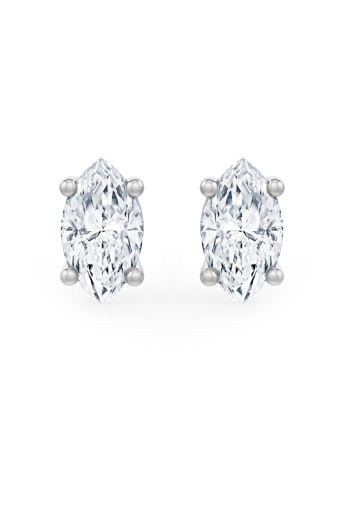 Marquise Shaped Solitaire Stud Earrings