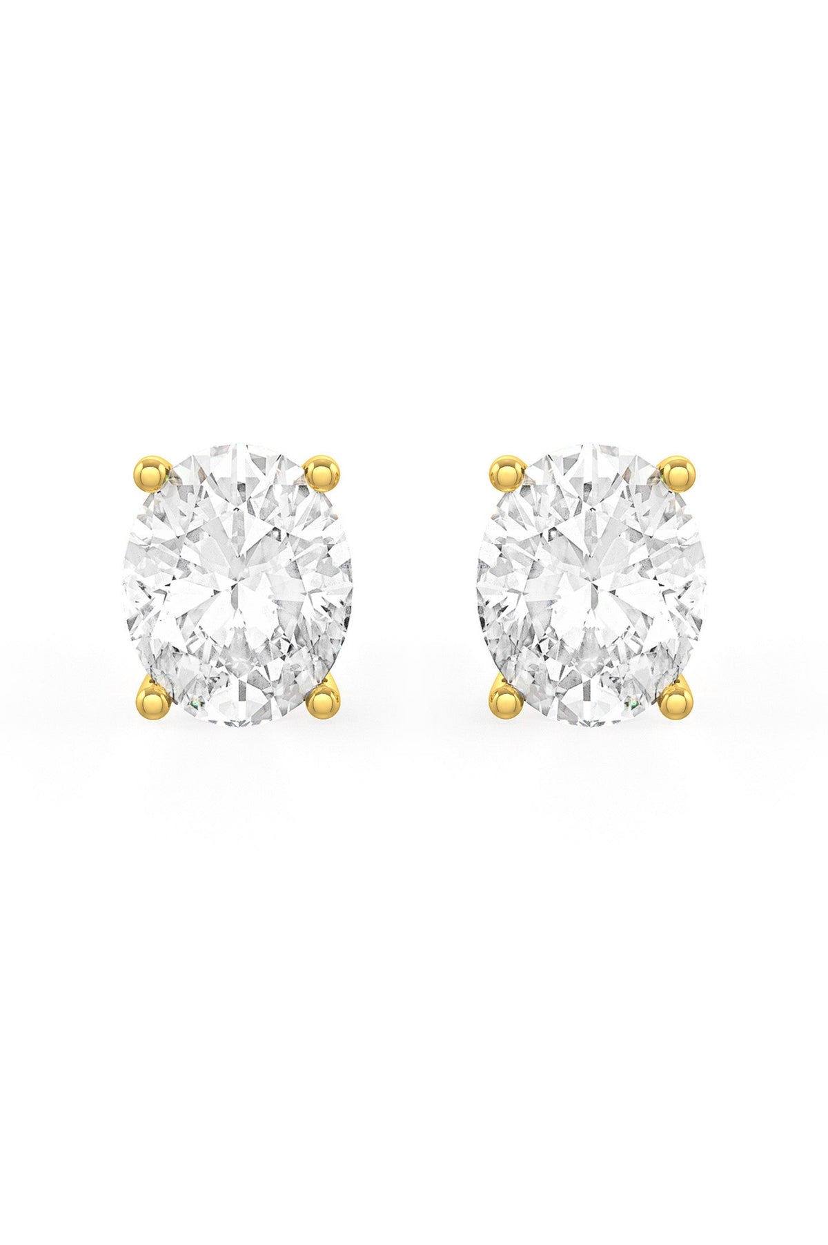Oval Shaped Solitaire Stud Earrings