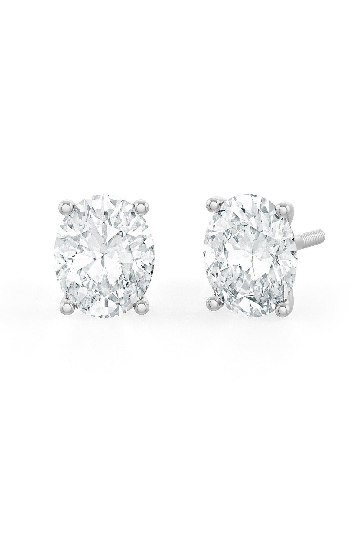 Oval Shaped Solitaire Stud Earrings
