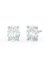 Oval Shaped Solitaire Stud Earrings