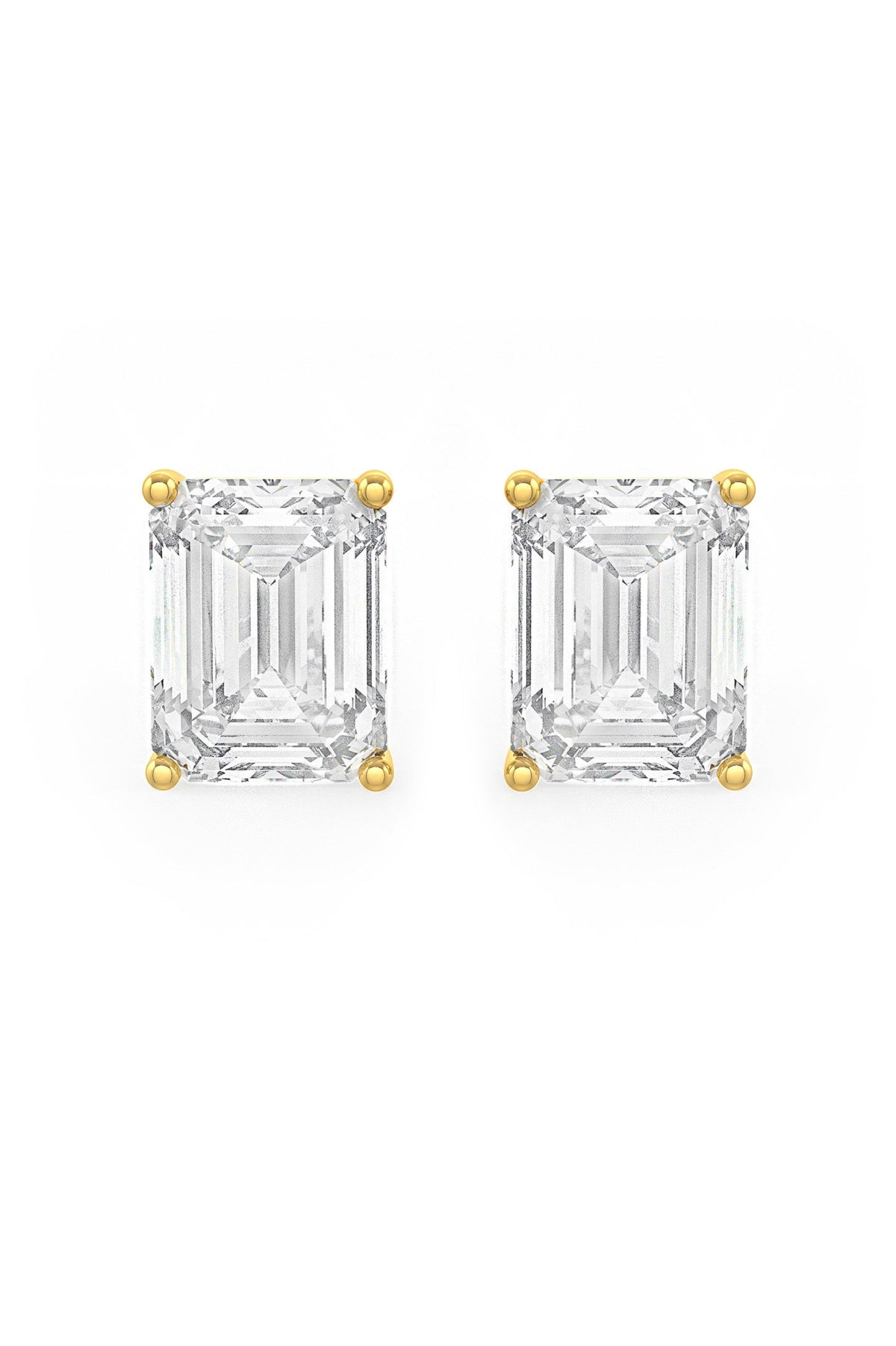 Emerald Cut Solitaire Stud Earrings