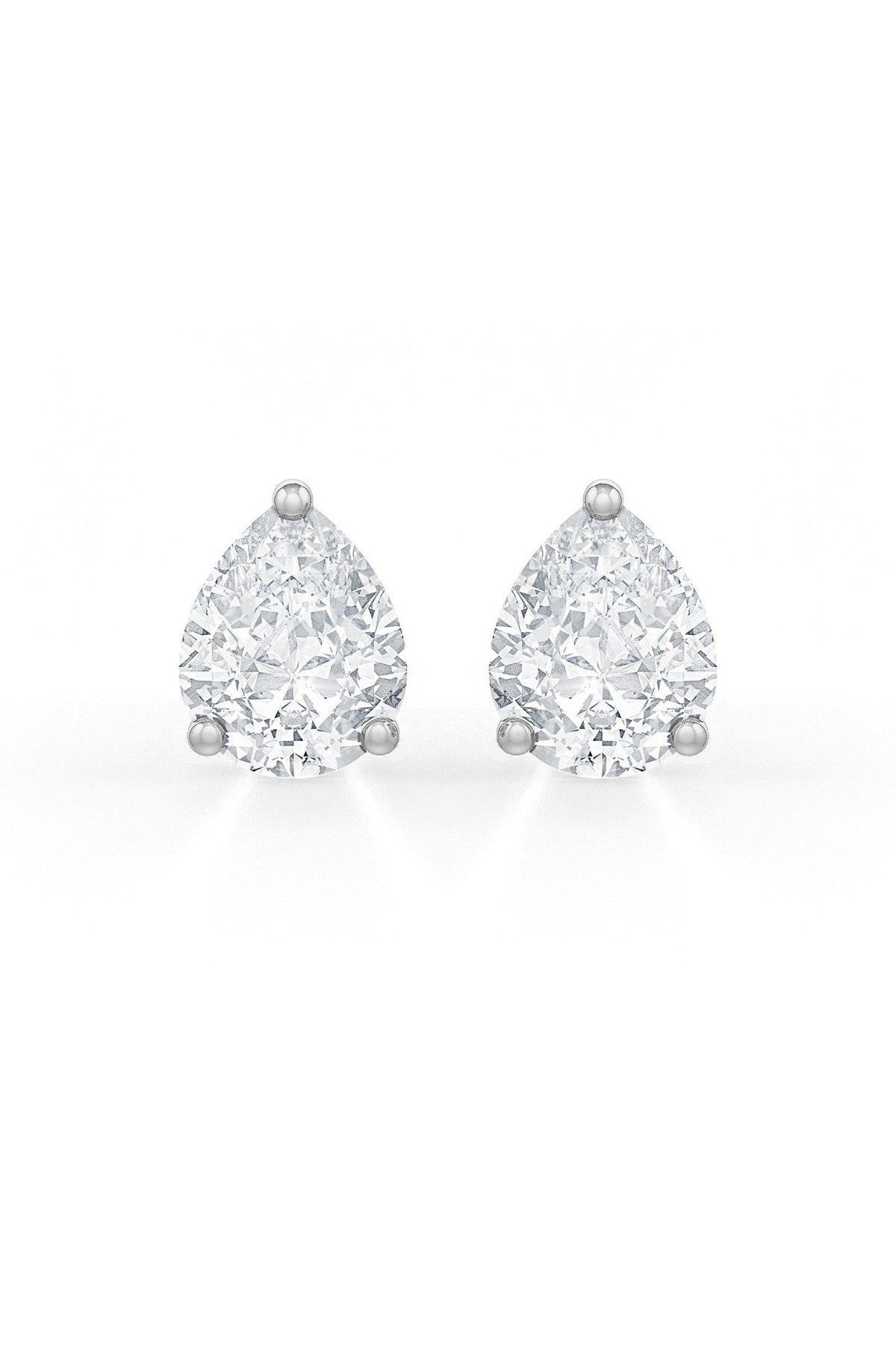 Pear Shaped Solitaire Stud Earrings