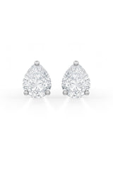 Pear Shaped Solitaire Stud Earrings