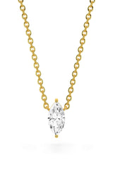 Marquise Shaped Solitaire Pendant With Chain