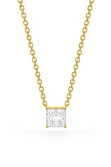 Square Shaped Solitaire Pendant With Chain