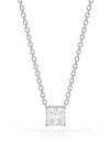 Square Shaped Solitaire Pendant With Chain
