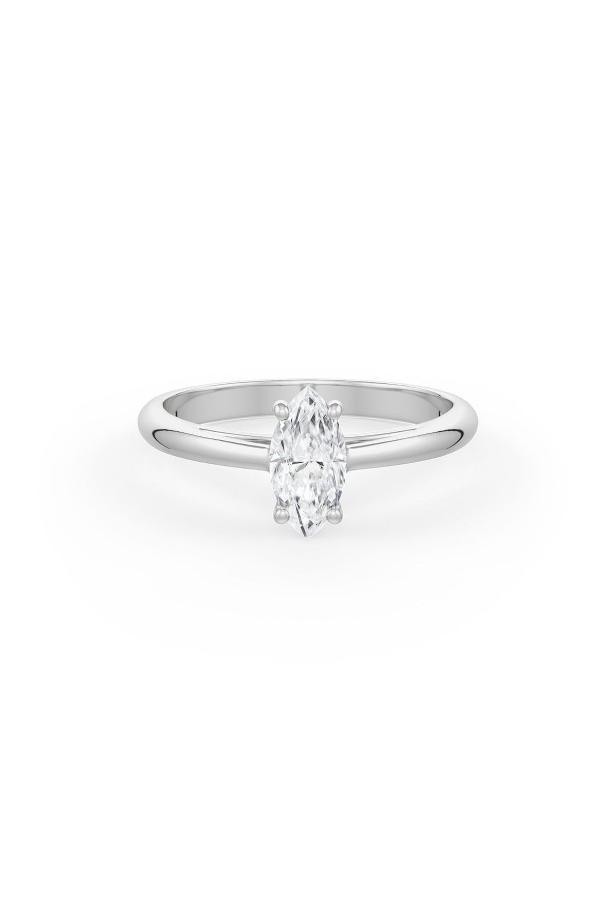 Marquise Shaped Solitaire Engagement Ring