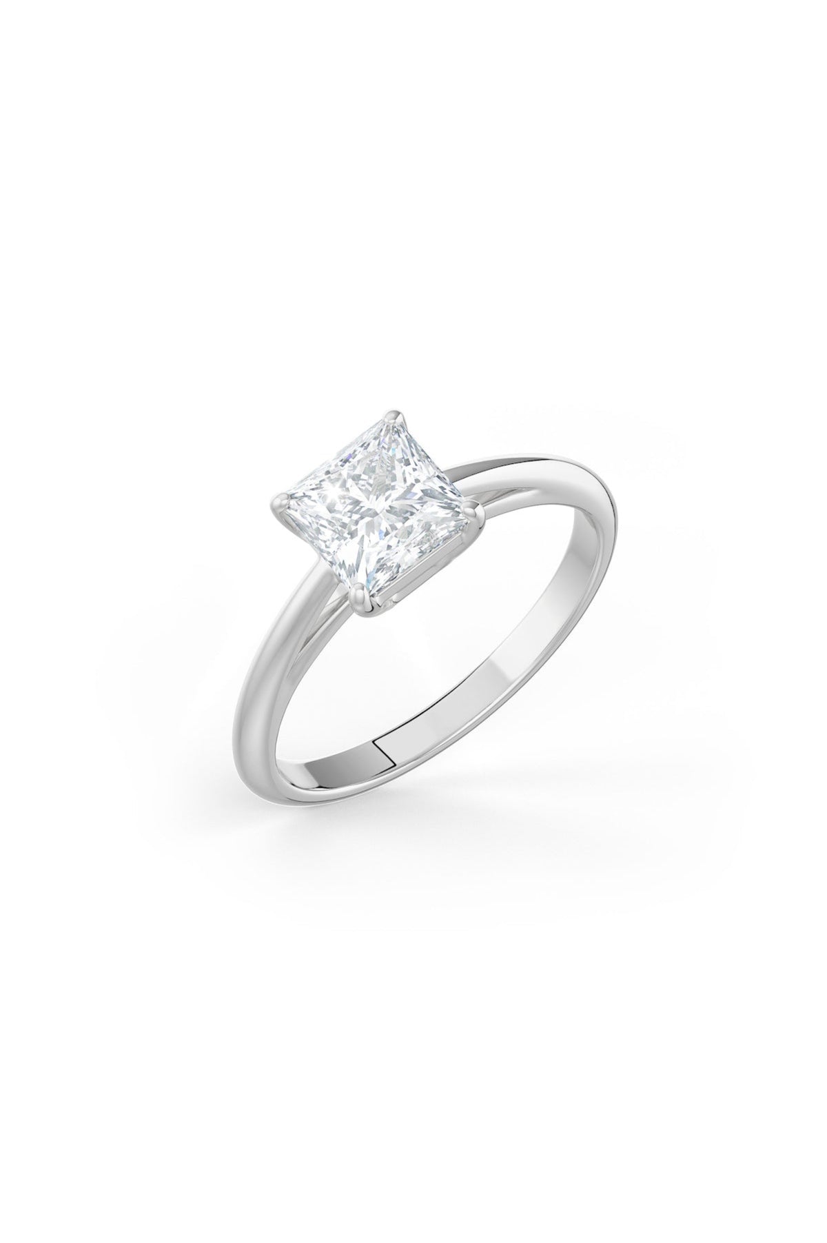 Square Shaped Solitaire Engagement Ring