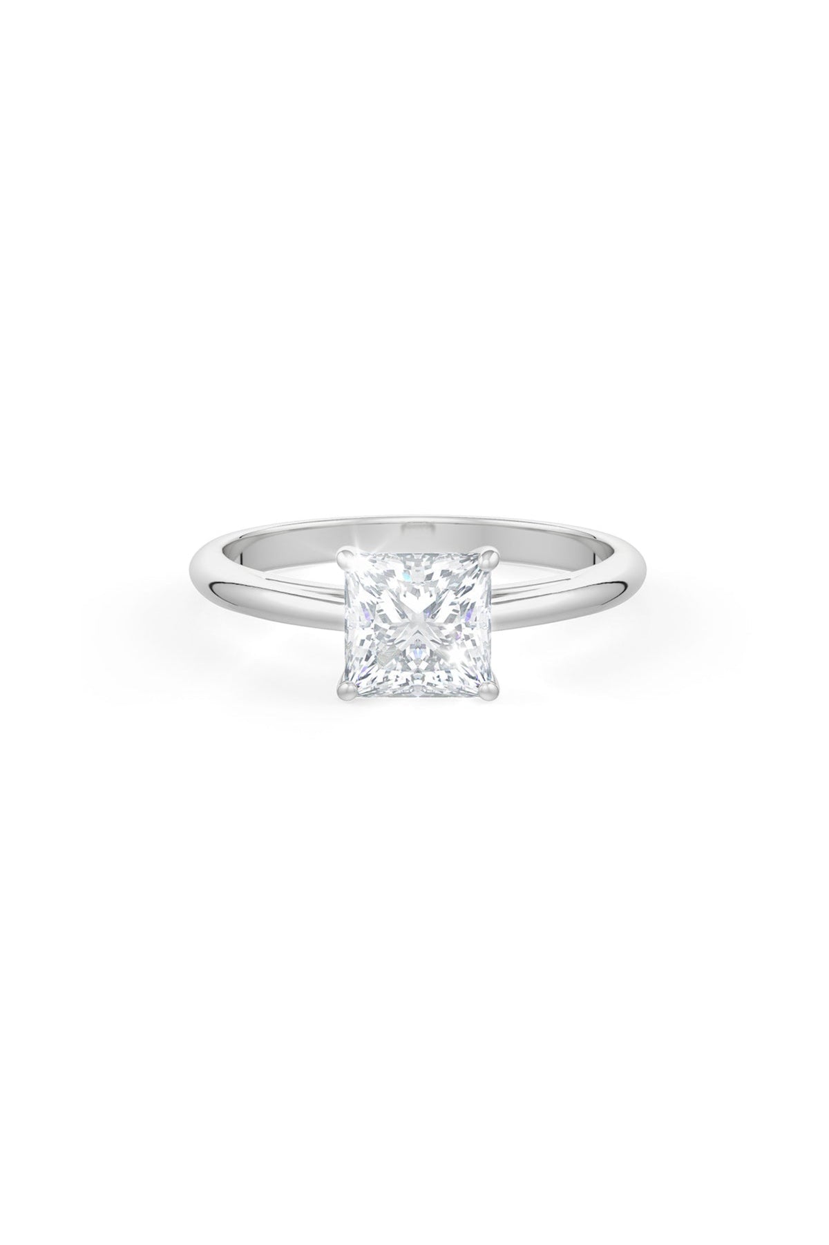 Square Shaped Solitaire Engagement Ring