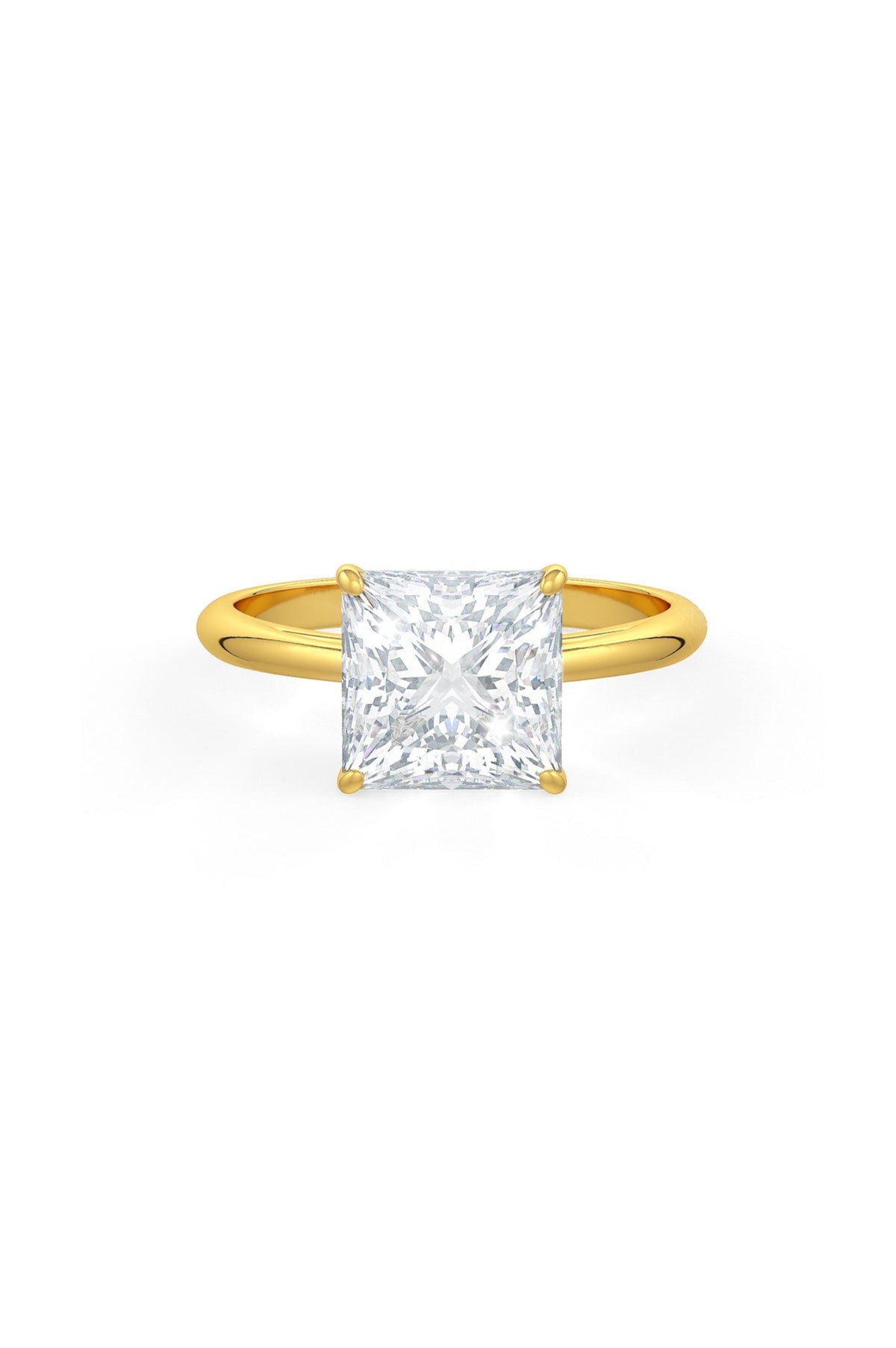 Square Shaped Solitaire Engagement Ring