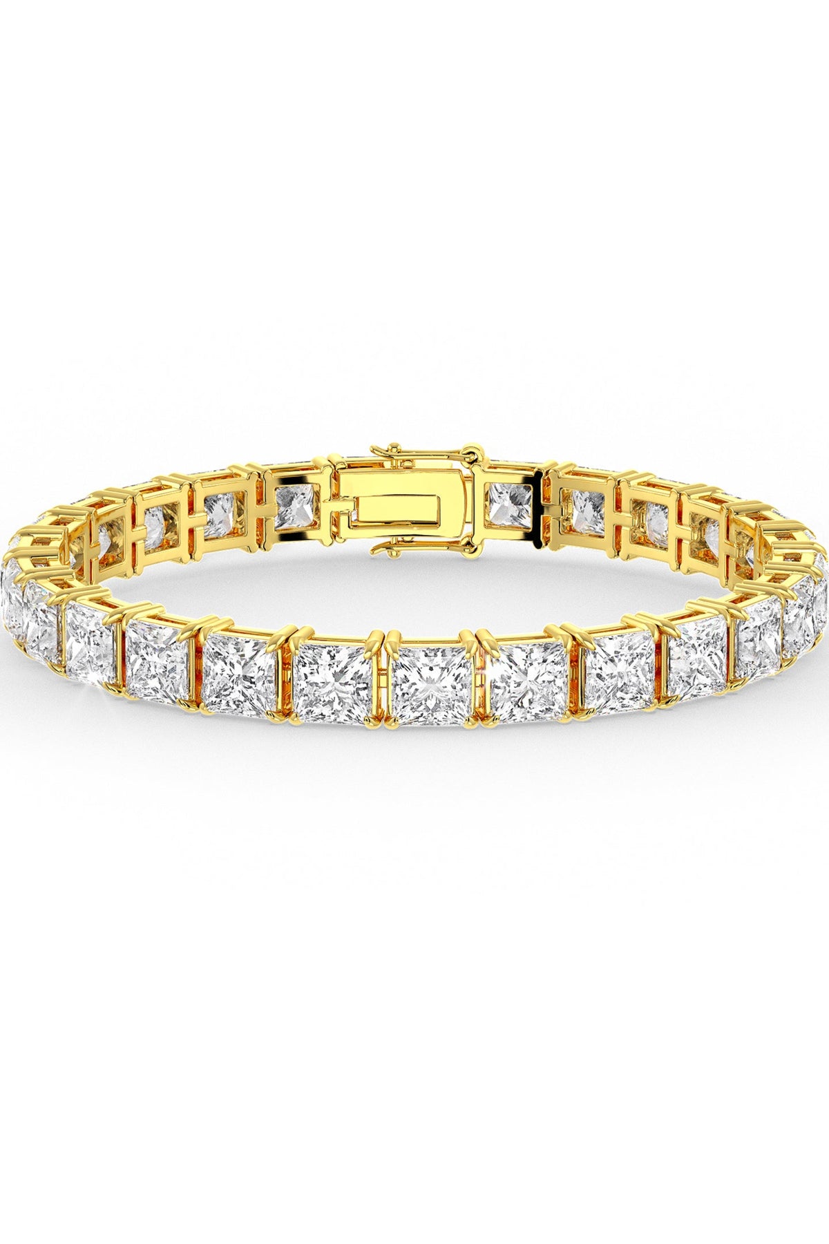 Square Shaped Solitaire Tennis Bracelet