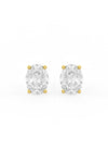Oval Shaped Solitaire Stud Earrings