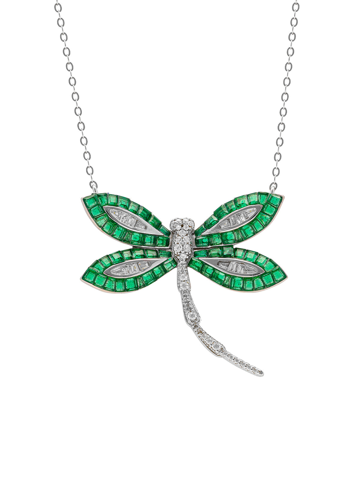 Woodland Dragonfly Pendant With Silver Chain