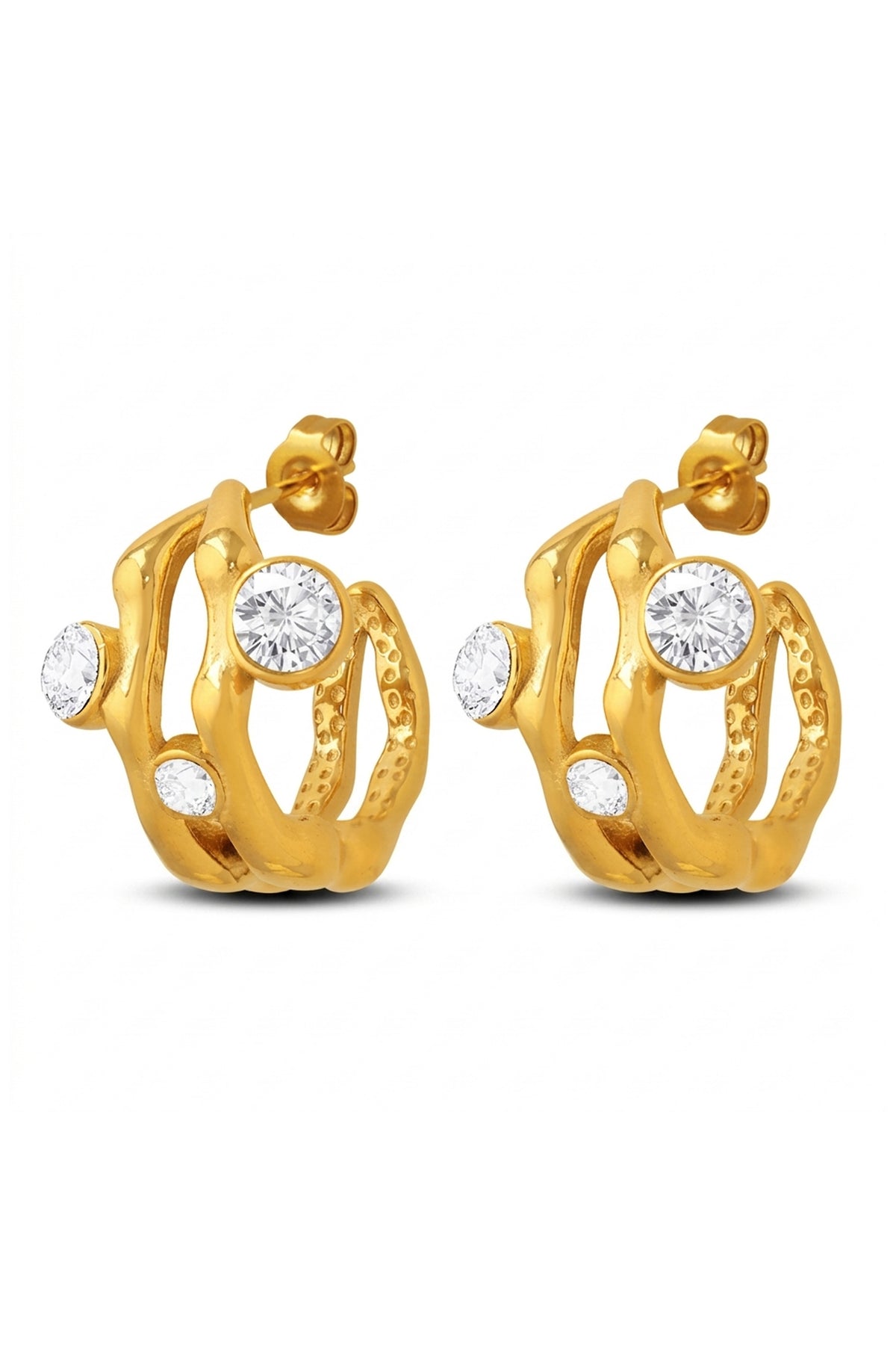 Gold Wrap Stud Earrings