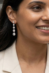 Geometric Silver Drop Earrings